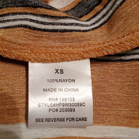 NWT Hippie Rose Women's Yellow Stripe Front Tie Top Size XS - Picture 13 of 13